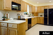 Kitchen cabinet after refacing