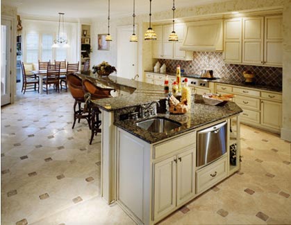 Marble kitchen floor