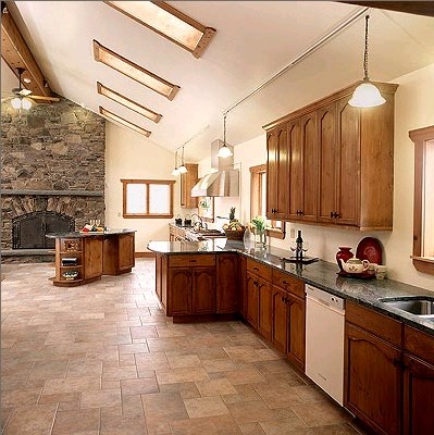 Tile kitchen floor Besides the cabinets and countertop